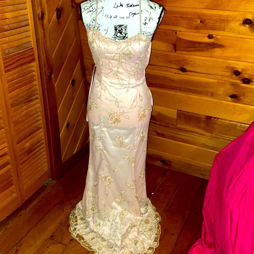 Prom Light Pink Flower Gown